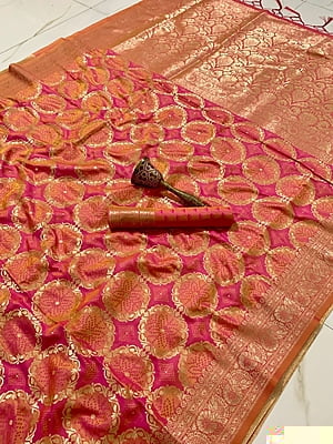 Banarasi Silk Saree-Pink
