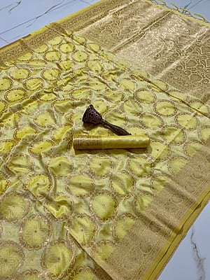 Banarasi Silk Saree-Pista