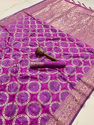 Banarasi Silk Saree-Purple