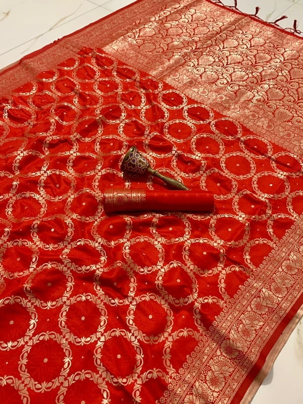 Banarasi Silk Saree-Red