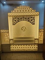 Ethereal Radiance Full Corian Mandir with Backlight Ethereal Radiance Full Corian Mandir with Backlight