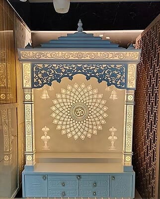 Celestial Harmony Full Corian Mandir with Backlight Celestial Harmony Full Corian Mandir with Backlight