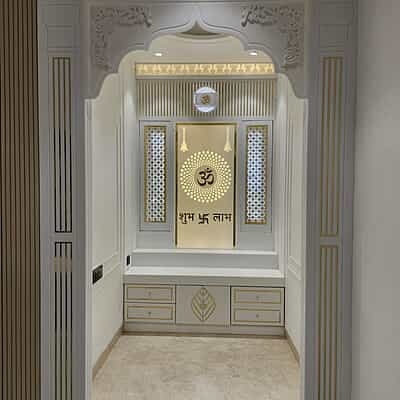 Serene Bliss Full Corian Mandir with Backlight Serene Bliss Full Corian Mandir with Backlight