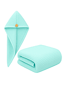 Aqua Mist Cotton Bath Towel & Hair Wrap