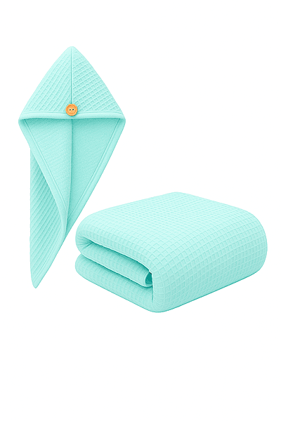 Aqua Mist Cotton Bath Towel & Hair Wrap