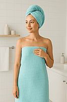 Aqua Mist Cotton Bath Towel & Hair Wrap