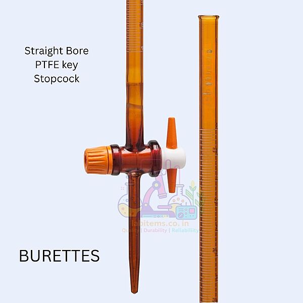 BURETTES - Class A - Straight Bore PTFE key Stopcock