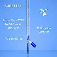 BURETTES - Class A - Screw Type PTFE Needle Valve Stopcock