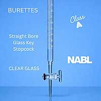 BURETTES - Class A - Straight Bore Glass Key Stopcock