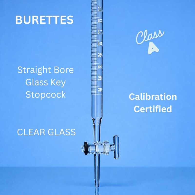 BURETTES - Class A - Straight Bore Glass Key Stopcock