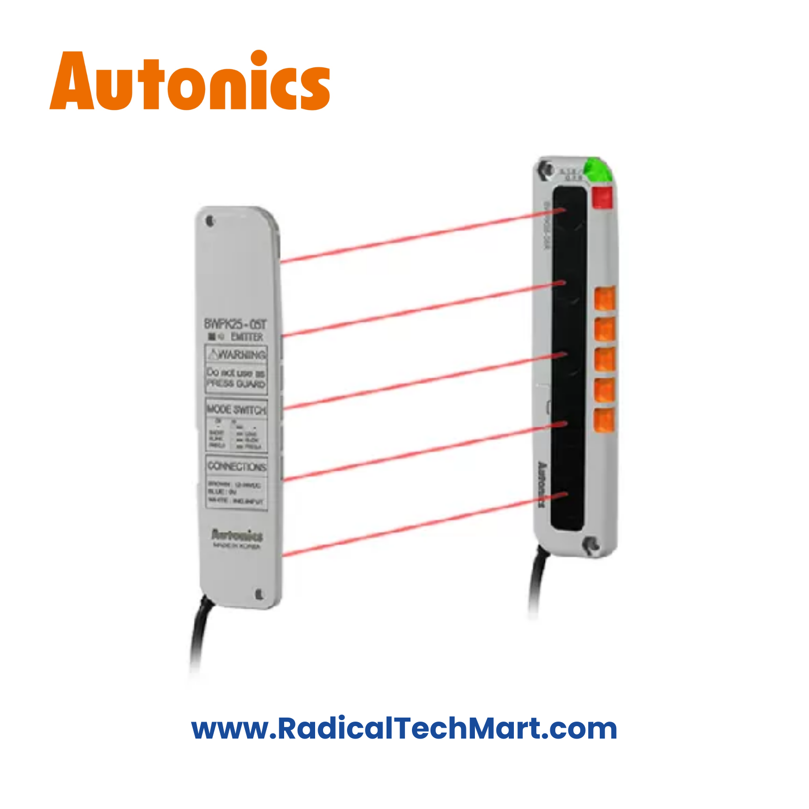 Autonics BWPK25-05P 5-Axis Through-Beam Photoelectric Sensor