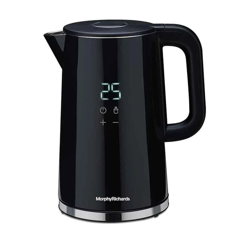 Morphy Richards Windsor Series Kettle 1.7L , Model 590030 , Digital Control Panel , Safety Features, Stainless Steel Body, Keep warm function-2-Yr Warranty by Brand (Black)