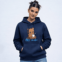 Unisex Navy Blue BRLY. Awake Graphic Printed Hoodie