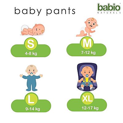 Babio Premium Baby Diaper Pants - Free Babio Wet Wipes 50 count