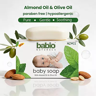 Novel Babio Baby Soap with Almond oil & Olive oil 75g