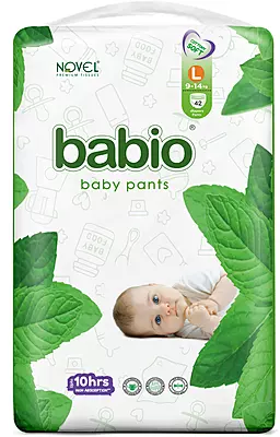Babio Premium Baby Diaper Pants - Free Babio Wet Wipes 50 count