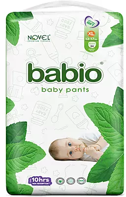 Babio Premium Baby Diaper Pants - Free Babio Wet Wipes 50 count