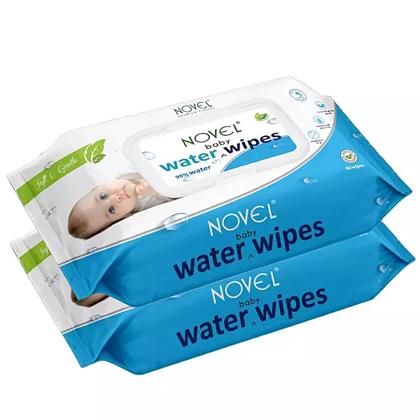 Babio Baby Water Wipes Ultra-Gentle & Hydrating 80 Sheets Pack of 2 with Lid