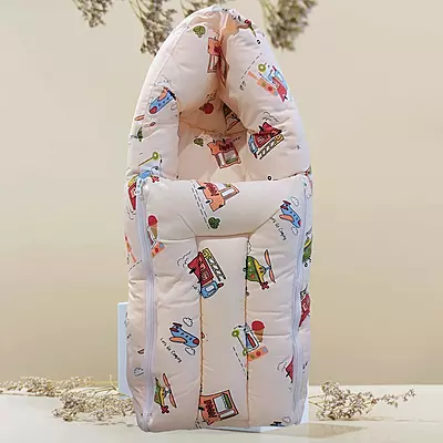 Kinder County Baby Carry Nest Bed | 3 in 1 Cotton Baby Carry Bed Vehicle Print