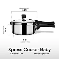 Stahl Xpress Triply Pressure Cooker Baby, Induction Cooker, Outer Lid Pressure Cooker,