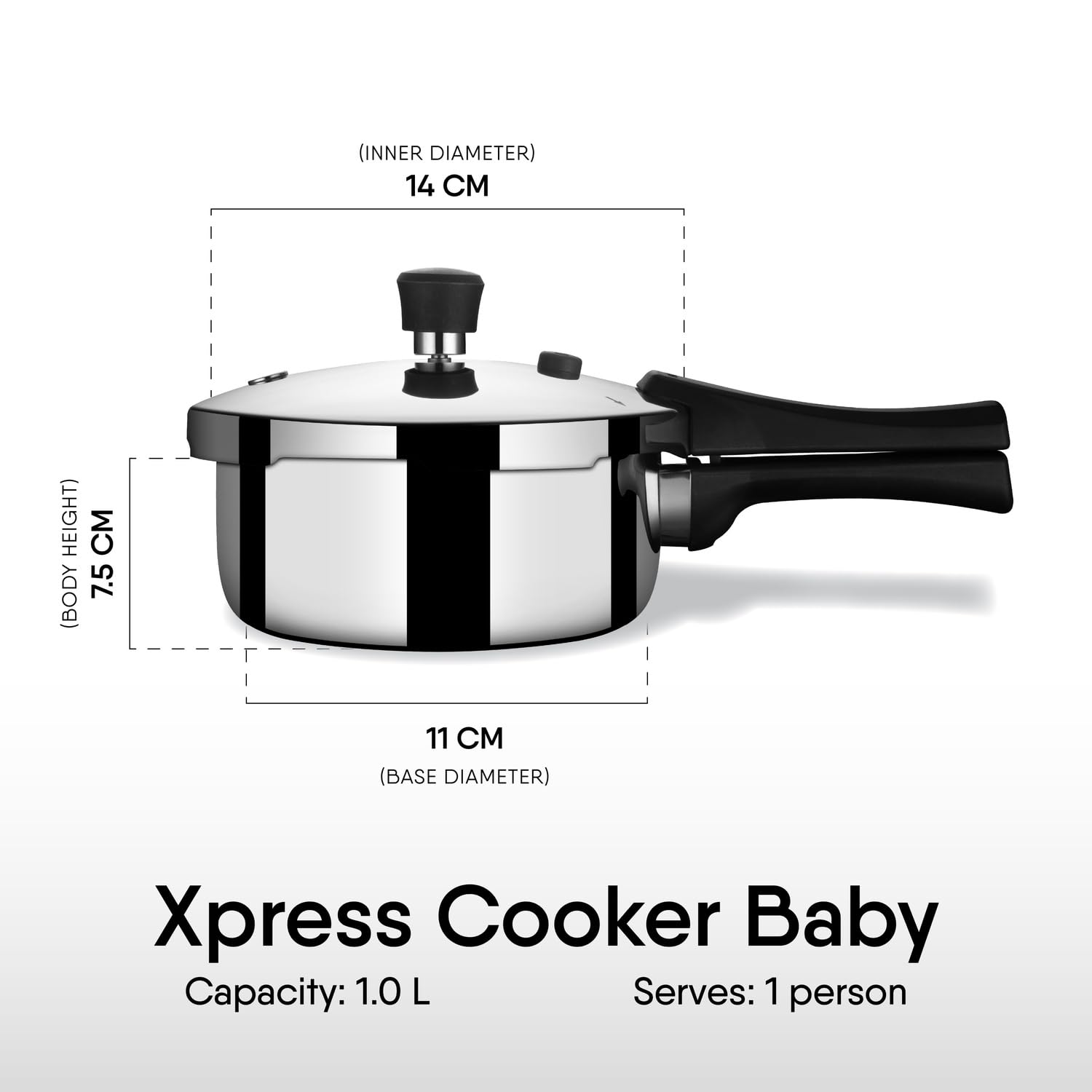 Stahl Xpress Triply Pressure Cooker Baby, Induction Cooker, Outer Lid Pressure Cooker,