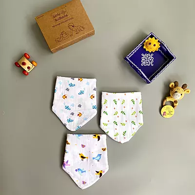 Muslin Bandana Drool Bibs (Pack of 3)