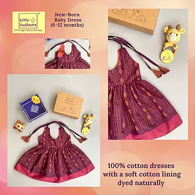 Newborn Baby Girl Cotton Dress (6-12 months) 6137