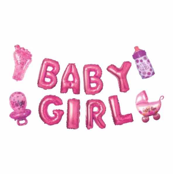 Baby Girl Paper Foil Banner | Pack of 1 Set
