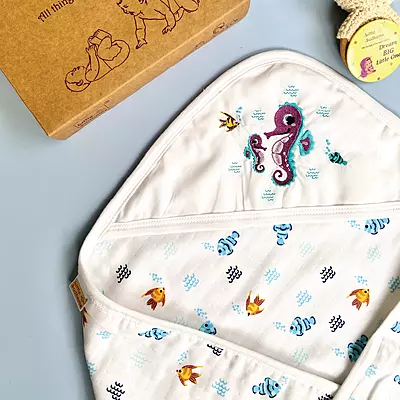 Muslin Cotton Hooded Baby Bath Towel