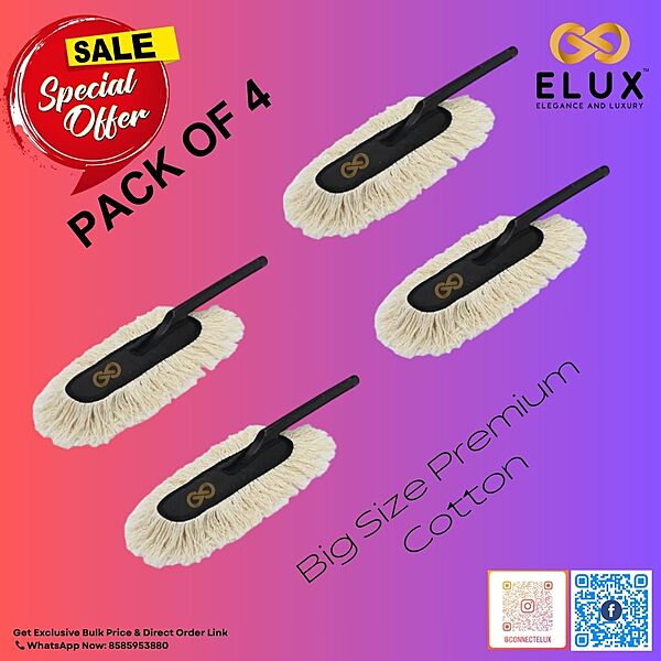 Elux Premium Wax Coated Car Duster – Pack of 4