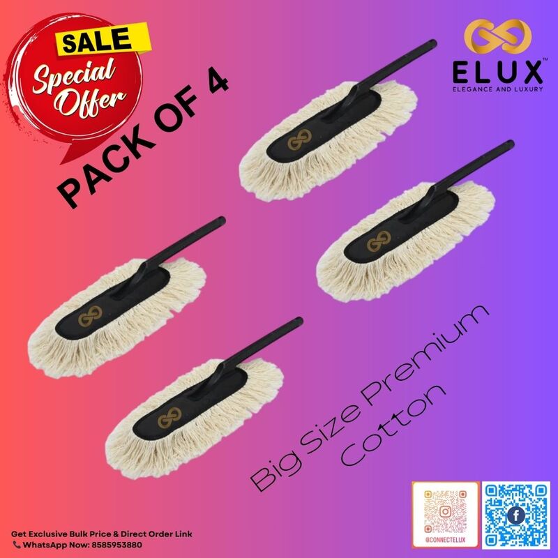 Elux Premium Wax Coated Car Duster – Pack of 4