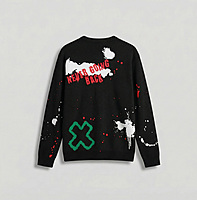 Paint Splatter Graphic Knit Sweater