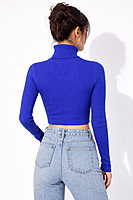 Cropped Ribbed Turtleneck Sweater