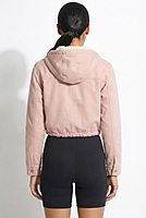 Cropped Hooded Drawstring Jacket