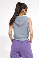 Sleeveless Knit Hoodie