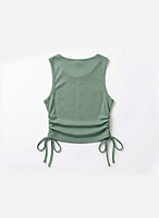Sage Ruched Side-Tie Tank