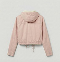 Cropped Hooded Drawstring Jacket