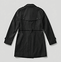 Black Trench Coat with Leopard Lining