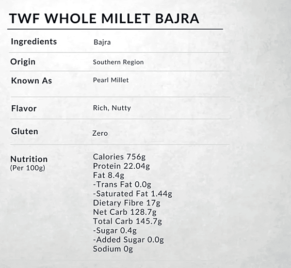 Virgin Bajra Whole 1 Kg - TWF