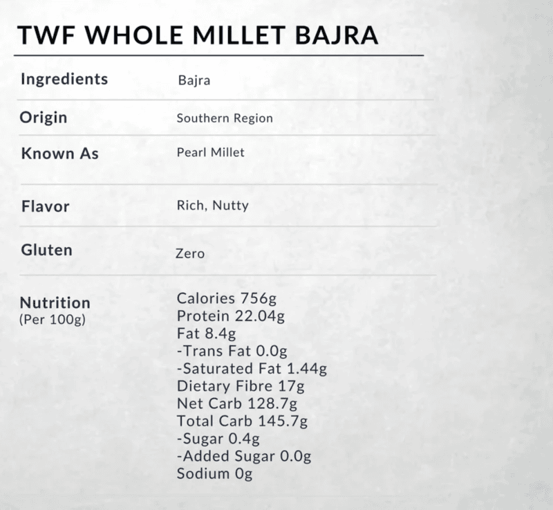 Virgin Bajra Whole 1 Kg - TWF