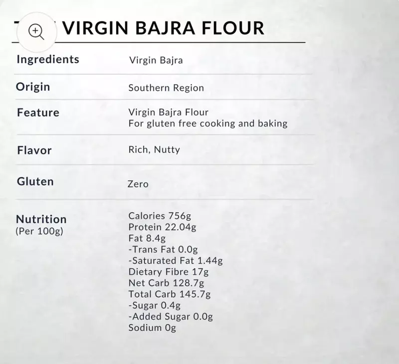 Virgin Bajra Flour 1 Kg - TWF