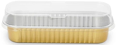 Bake And Serve Foil Container With Lid Rectangle 6.1"x2"x1.2" Bake And Serve Foil Container With Lid Rectangle 6.1"x2"x1.2"