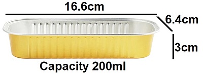 Bake And Serve Foil Container With Lid Rectangle 6.1"x2"x1.2"