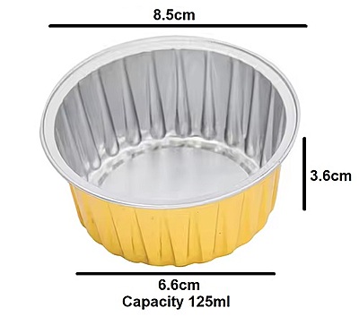 Bake And Serve Foil Container With Lid Round 3"x1.5" Bake And Serve Foil Container With Lid Round 3"x1.5"