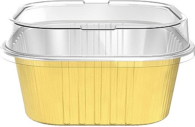 Bake And Serve Foil Container With Lid Square 3.1"x3.1"x1.5" Bake And Serve Foil Container With Lid Square 3.1"x3.1"x1.5"