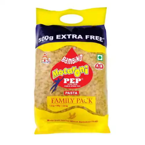 Bambino Macaroni Elbow Pasta 1.5 kg + 500 g Free