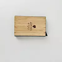 Eco-friendly bamboo business card holder and card organizer for office desks