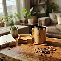 WOODEN COASTERS SET OF 6