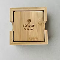 WOODEN COASTERS SET OF 6