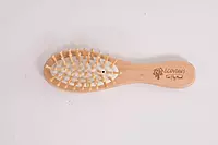 Natural bamboo kids hairbrush anti static paddle comb